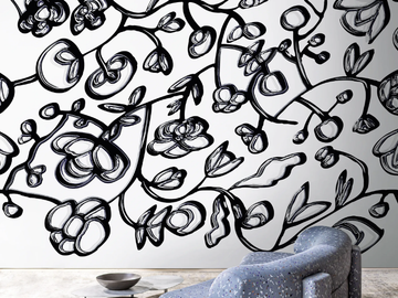 BLOOMING WPN 1405 - Wallpaper with floral pattern by Spaghetti Wall - view 2